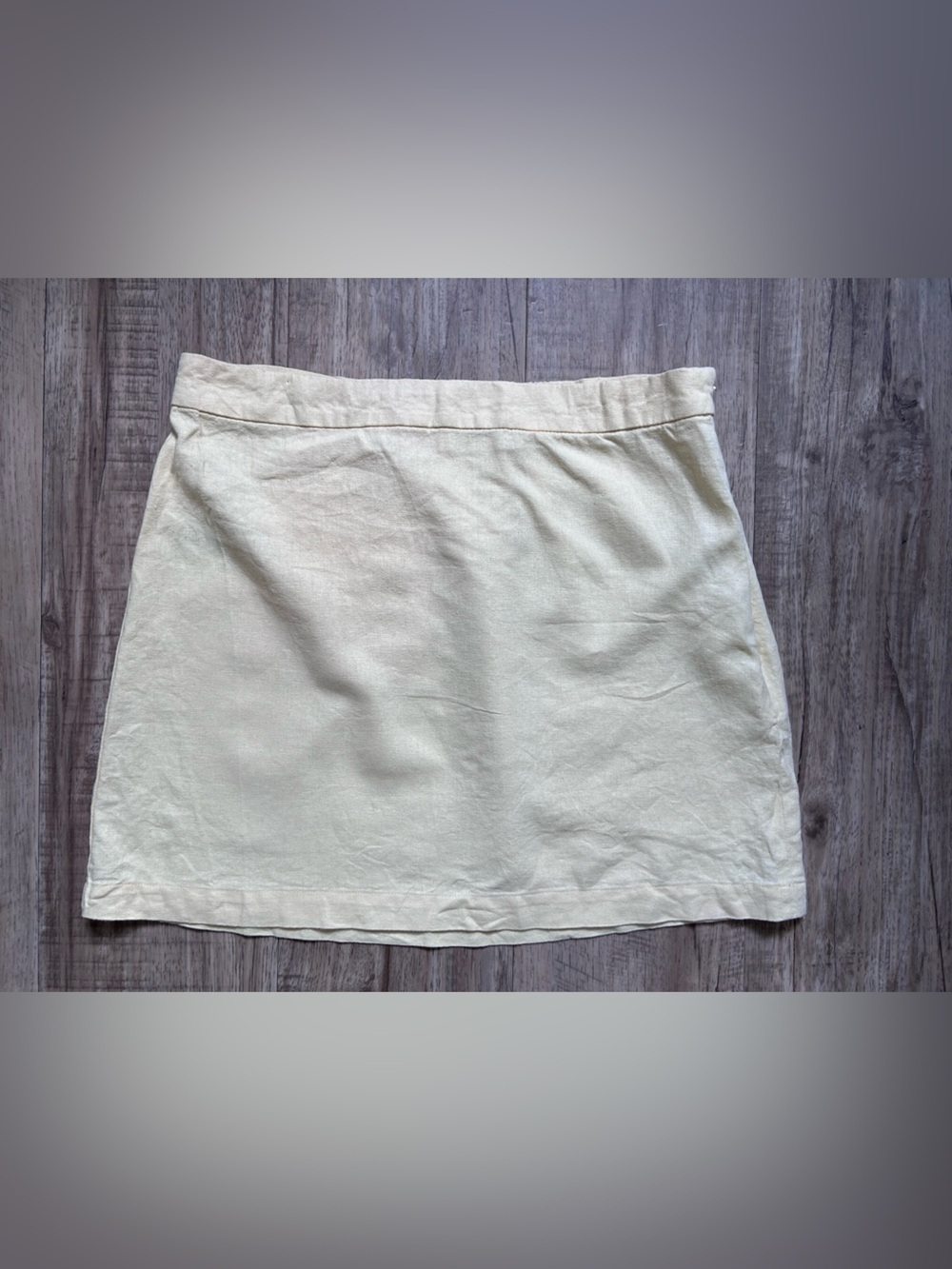 Linen Blend butter yellow Mini Skirt summer beach beachy neutral Lagenlook